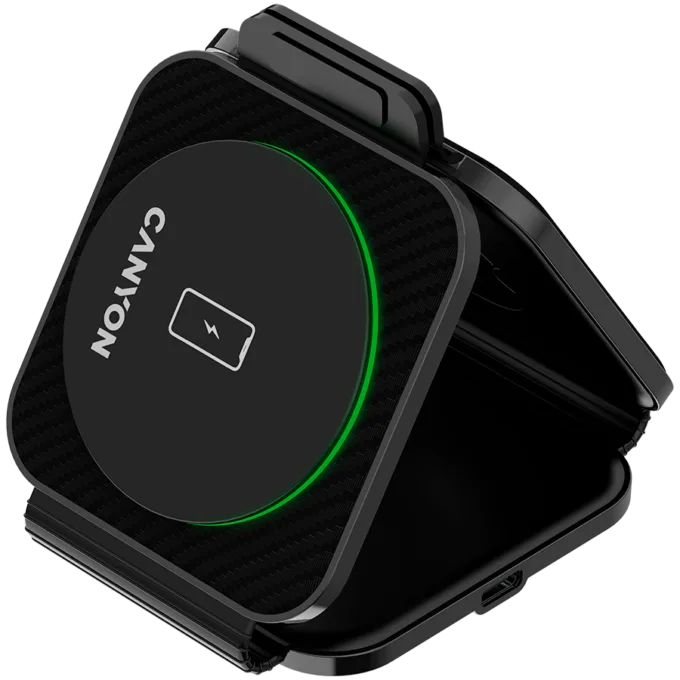 CANYON wireless charger WS-305 15W 3in1 Foldable Black — image 5