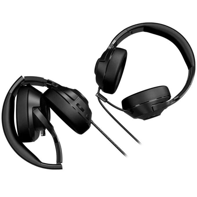 LORGAR Noah 101, Gaming headset with microphone, 3.5mm jack connection, cable length 2m, foldable design, PU leather ear pads, size: 185*195*80mm, 0.245kg, black — image 6