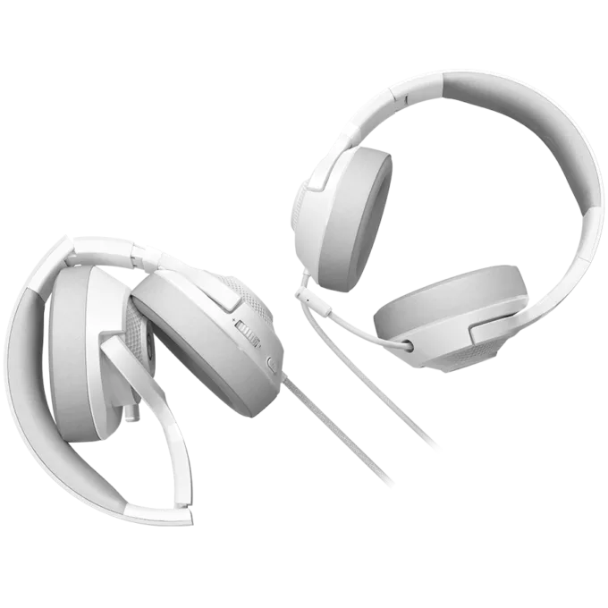 LORGAR Noah 101, Gaming headset with microphone, 3.5mm jack connection, cable length 2m, foldable design, PU leather ear pads, size: 185*195*80mm, 0.245kg, white — image 6