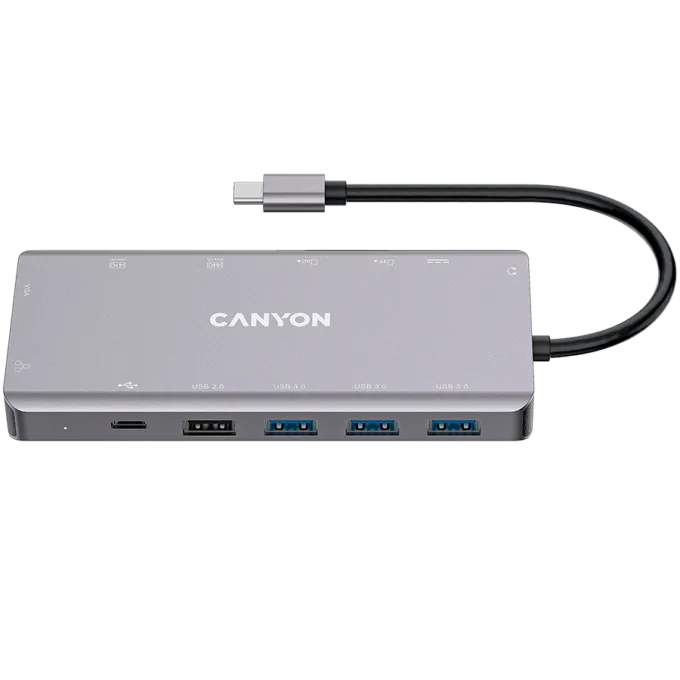 CANYON hub DS-12 13in1 4k USB-C Dark Grey — image 1