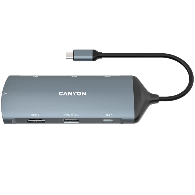 CANYON hub DS-15 8in1 4k USB-C Dark Grey — image 1