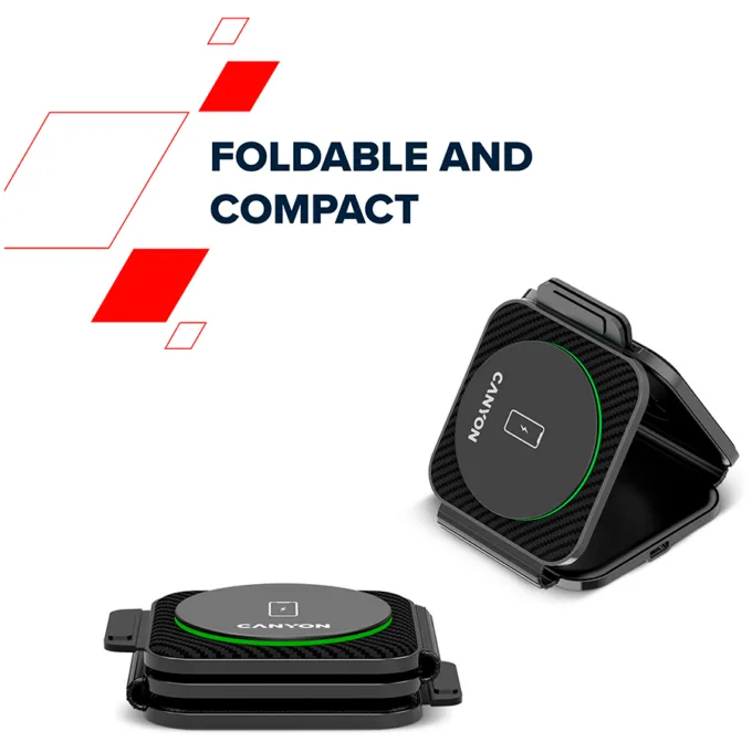 CANYON wireless charger WS-305 15W 3in1 Foldable UK Black — image 14