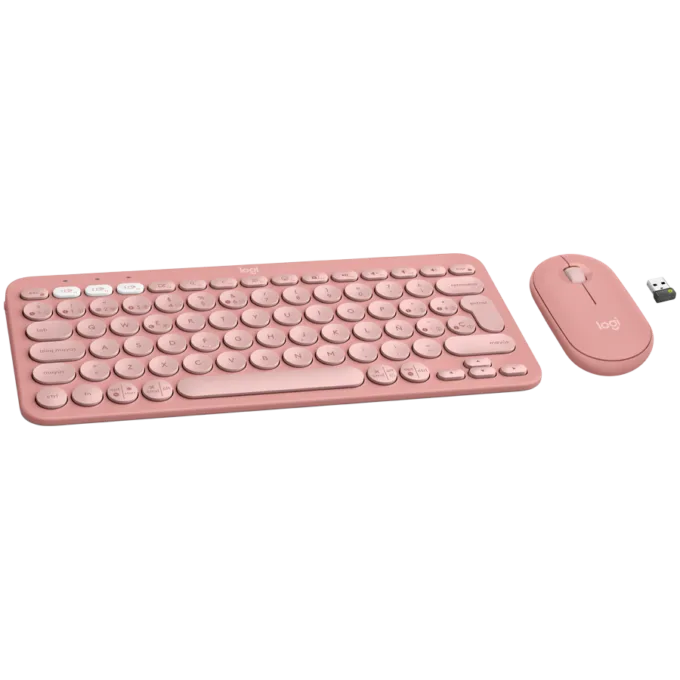 LOGITECH Pebble 2 Bluetooth Keyboard Combo - TONAL ROSE - US INT'L — image 1