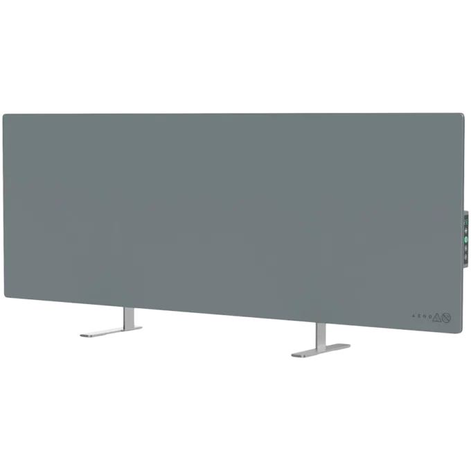 AENO Premium Eco Smart Heater, 700W, Tempered glass, Infrared+convection heating type, LED display, Plug type: United Kingdom (G type), GREY — image 1