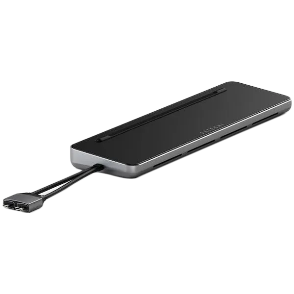 SATECHI Dual Dock Stand - Docking Station with NVMe SSD Enclosure (Space Gray) — image 2