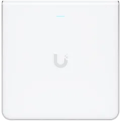 UBIQUITI U6 Enterprise In-Wall, 10 spatial streams, 115 m² (1,250 ft²) coverage, 600+ connected devices, Powered using PoE+/PoE++, (4) GbE ports with (1) PoE output, 2.5 GbE uplink.