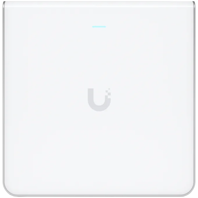 UBIQUITI U6 Enterprise In-Wall, 10 spatial streams, 115 m² (1,250 ft²) coverage, 600+ connected devices, Powered using PoE+/PoE++, (4) GbE ports with (1) PoE output, 2.5 GbE uplink. — image 1