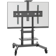 ONKRON Mobile TV Stand Rolling TV Cart for 50"-90" Screens up to 90 kg, Black