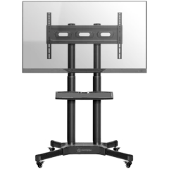 ONKRON Mobile TV Stand Rolling TV Cart for 40 to 65 Inch LCD LED TV Screens, Black