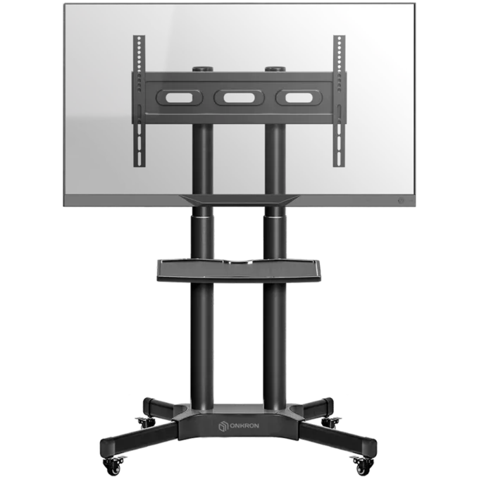 ONKRON Mobile TV Stand Rolling TV Cart for 40 to 65 Inch LCD LED TV Screens, Black — image 1