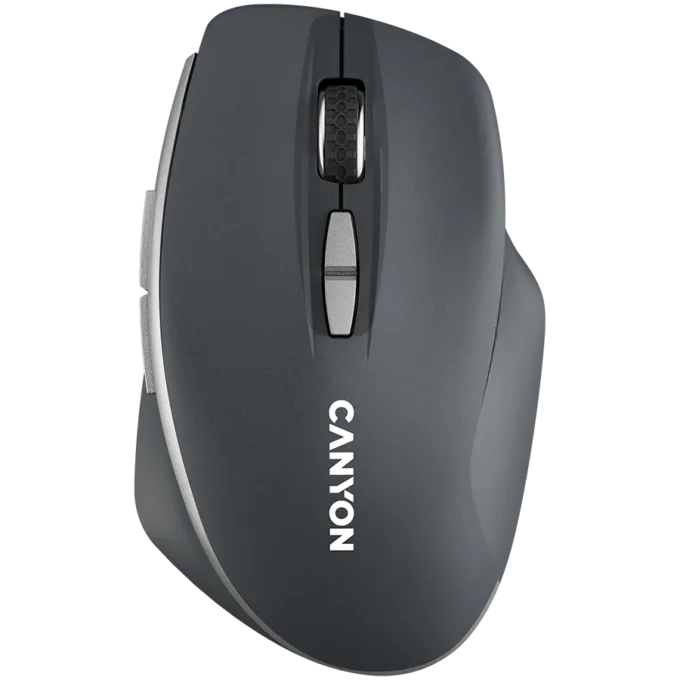 CANYON MW-21, 2.4 GHz Wireless mouse,with 7 buttons, DPI 800/1200/1600, Battery:AAA*2pcs,Dark gray72*117*41mm 0.075kg — image 1