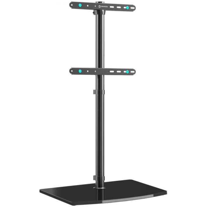 ONKRON Universal Floor TV Stand Tempered Glass Base for 30-60'' TVs up to 41 kg, Black — image 1