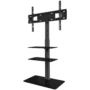 ONKRON Universal Floor TV Stand Tempered Glass Base and Shelves for 32-65'' TVs, Black