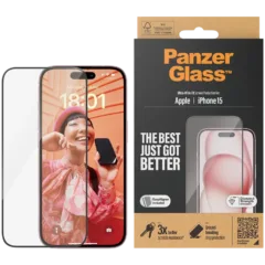 PanzerGlass® Screen Protector iPhone 15 | Ultra-Wide Fit w. EasyAligner