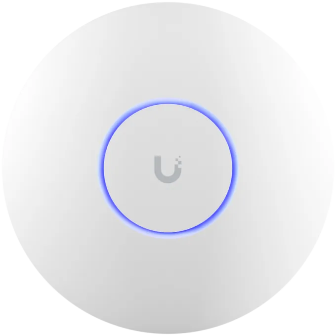UBIQUITI U6 Long-Range; WiFi 6; 8 spatial streams; 185 m² (2,000 ft²) coverage; 350+ connected devices; Powered using PoE+; GbE uplink. — image 1