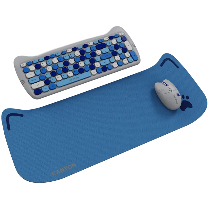 CANYON HSET-W6 EN Keyboard+Mouse Kitty Edition AAA+АА Wireless Blue — image 2
