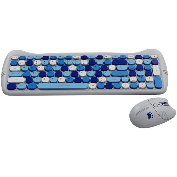 CANYON HSET-W6 EN Keyboard+Mouse Kitty Edition AAA+АА Wireless Blue — image 5