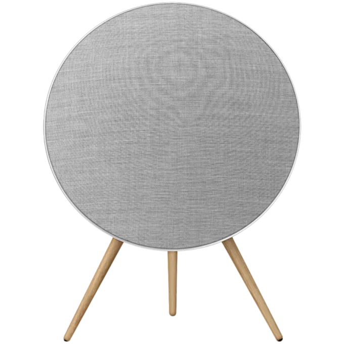 Beosound A9 5th Gen Speaker Natural Alu (Back Grey Mist/Cover Kvadrat Light Grey/Legs Oak) — image 3