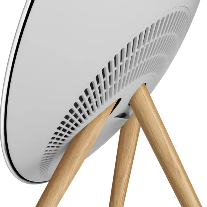 Beosound A9 5th Gen Speaker Natural Alu (Back Grey Mist/Cover Kvadrat Light Grey/Legs Oak) — image 4
