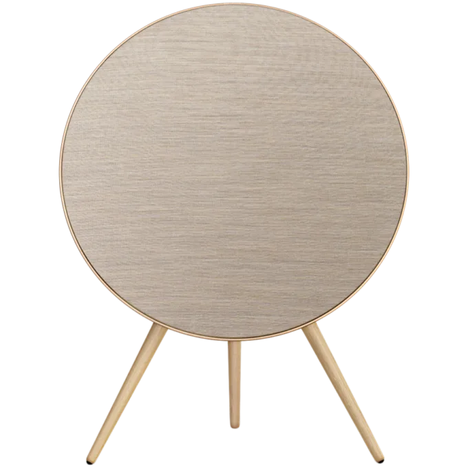 Beosound A9 5th Gen Speaker Gold Tone (Back Sand/Cover Golden/Legs White Oak) — image 3