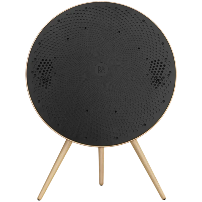 Beosound A9 5th Gen Speaker Gold Tone (Back Sand/Cover Golden/Legs White Oak) — image 5