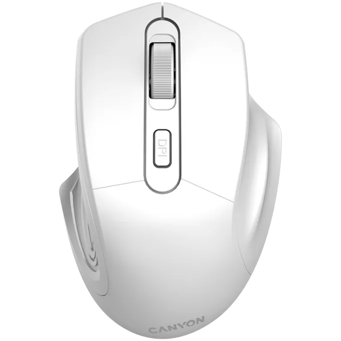 CANYON MW-15, 2.4GHz Wireless Optical Mouse with 4 buttons, DPI 800/1200/1600, Pearl white, 115*77*38mm, 0.064kg — image 1