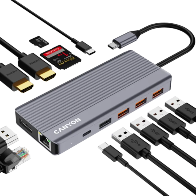 CANYON hub DS-16 13in1 4k USB-C Grey — image 6