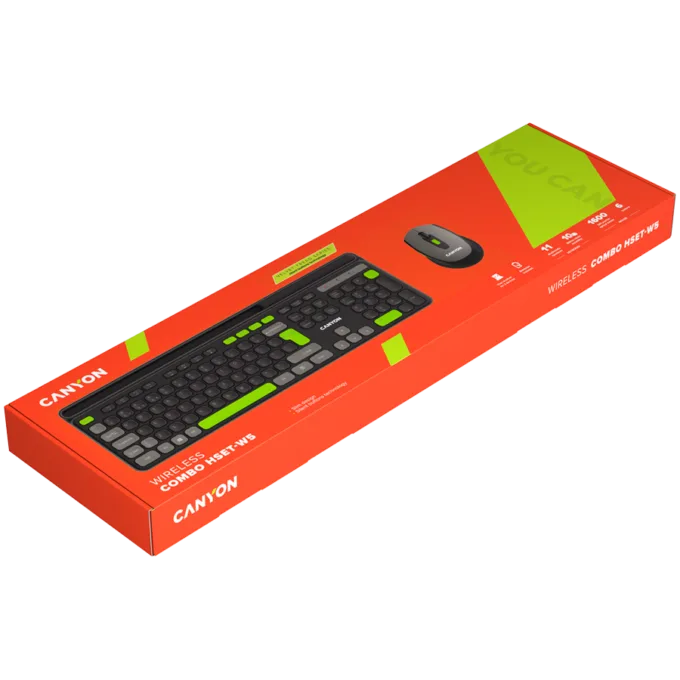 CANYON HSET-W5 EN Keyboard+Mouse AAA+AA Wireless Black — image 7