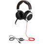 JABRA EVOLVE 80 MS Stereo USB Headband, Active Noise cancelling, USB connector, with mute-button and volume control on the cord, Busylight , Discret boomarm, active Noise Cancellation, Listen-In, Microsoft optimized