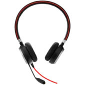 JABRA EVOLVE 40 MS Stereo USB Headband, Noise cancelling, USB and 3.5 jack connectivity, with mute-button and volume control on the cord, Busylight , Discret boomarm, Microsoft optimized