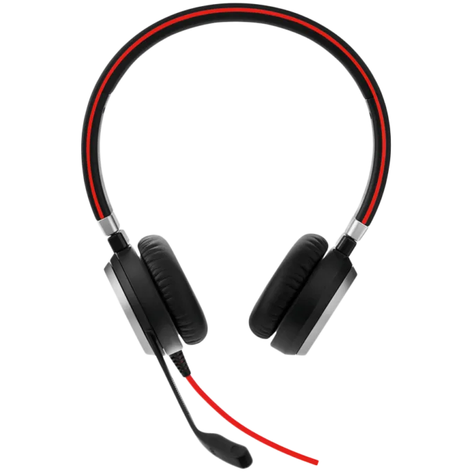 JABRA EVOLVE 40 MS Stereo USB Headband, Noise cancelling, USB and 3.5 jack connectivity, with mute-button and volume control on the cord, Busylight , Discret boomarm, Microsoft optimized — image 1