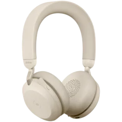 JABRA EVOLVE2 75, Link380a MS Stereo Beige, EVOLVE2 75 headset Beige MS, Link 380 BT adapter USB-A MS,1.2m USB-C to USB-A cable, carry pouch, warranty and warning (safety leaflets)