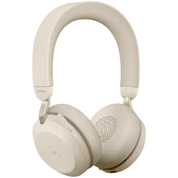 JABRA EVOLVE2 75, Link380c MS Stereo Beige, EVOLVE2 75 headset Beige MS, Link 380 BT adapter USB-C MS,1.2m USB-C to USB-C cable, carry pouch, warranty and warning (safety leaflets) — image 1