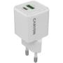 CANYON charger CU20AC GaN 20W 1xPD 1xQC EU White