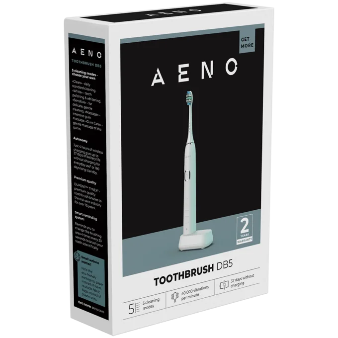 AENO Sonic Electric Toothbrush DB5: White, 5 modes, wireless charging, 46000rpm, 40 days without charging, IPX7 — image 8
