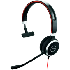 JABRA EVOLVE 40 UC Mono USB Headband, Noise cancelling, USB and 3.5 jack connectivity, with mute-button and volume control on the cord, Busylight , Discret boomarm