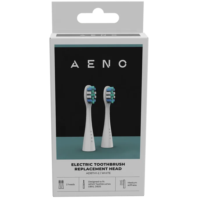 AENO Replacement toothbrush heads, White, Dupont bristles, 2pcs in set (for ADB0001S/ADB0002S) — image 2