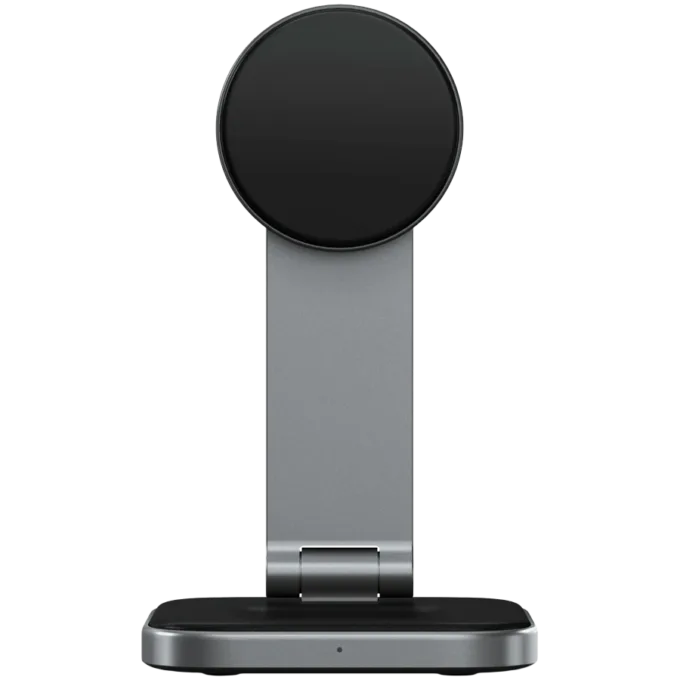 SATECHI 2-in-1 Foldable Qi2 Wireless Charging Stand (Space Gray) — image 2