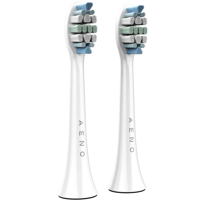 AENO Replacement toothbrush heads, White, Dupont bristles, 2pcs in set (for ADB0003/ADB0005 and ADB0004/ADB0006) — image 1
