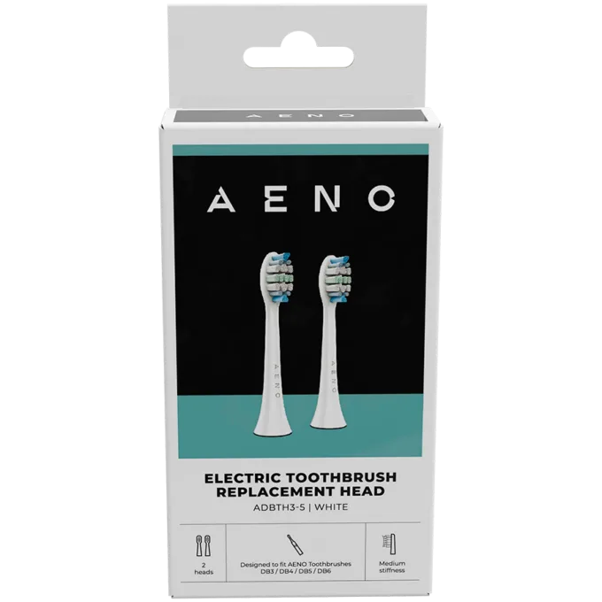 AENO Replacement toothbrush heads, White, Dupont bristles, 2pcs in set (for ADB0003/ADB0005 and ADB0004/ADB0006) — image 2