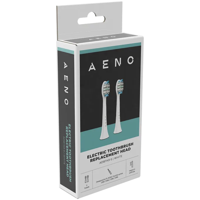 AENO Replacement toothbrush heads, White, Dupont bristles, 2pcs in set (for ADB0003/ADB0005 and ADB0004/ADB0006) — image 4