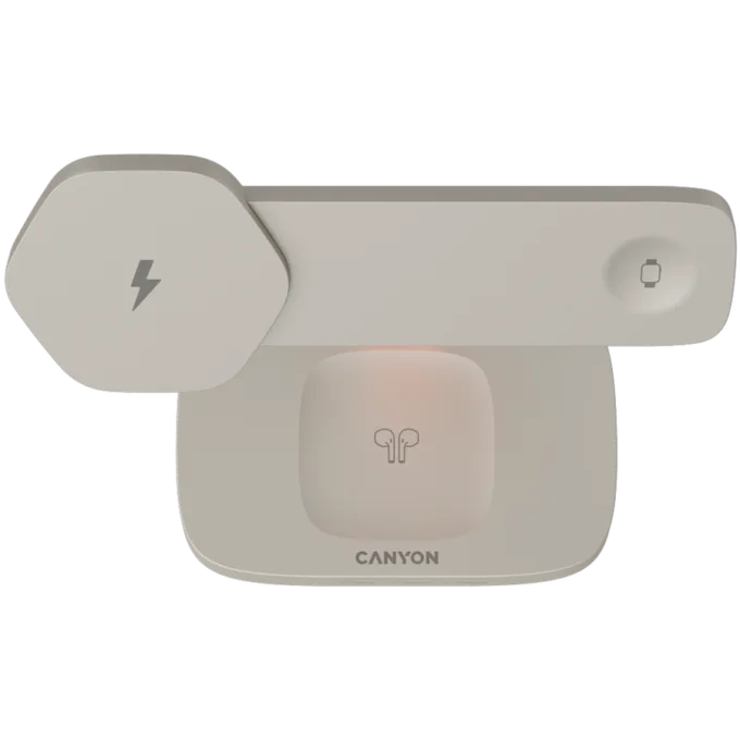 CANYON Wireless Charging Station Hexagon 310 3in1 LightGrey/Orange — image 3