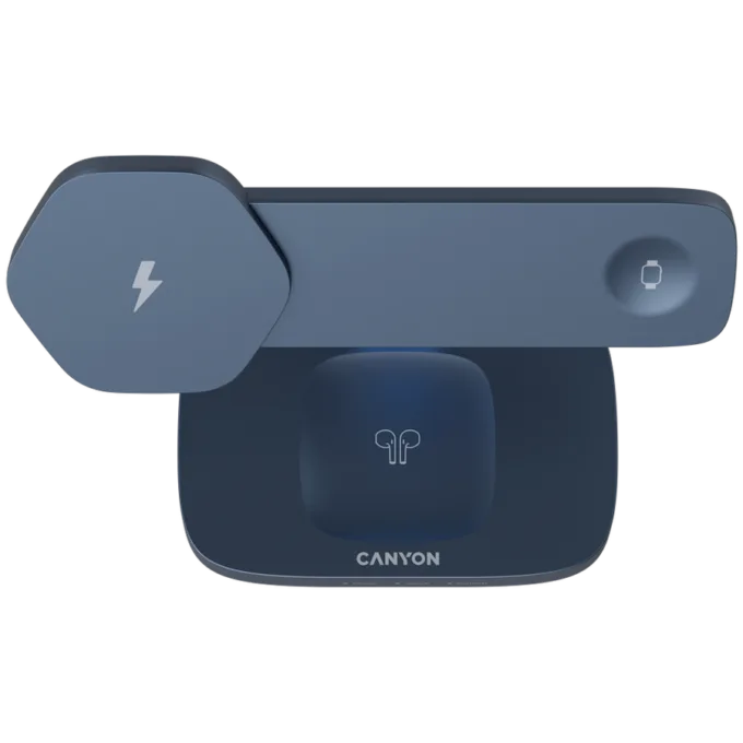 CANYON Wireless Charging Station Hexagon 310 3in1 DarkGrey/Blue — image 3