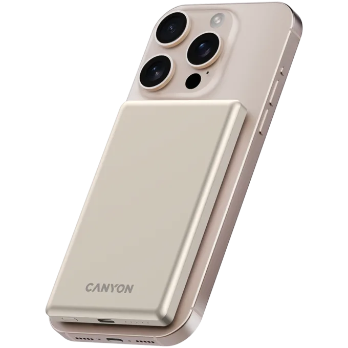 CANYON power bank OnPower 505 slim Magnetic 5000 mAh PD20W Beige — image 6