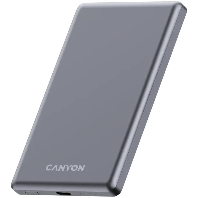 CANYON power bank OnPower 505 slim Magnetic 5000 mAh PD20W Dark Grey — image 2