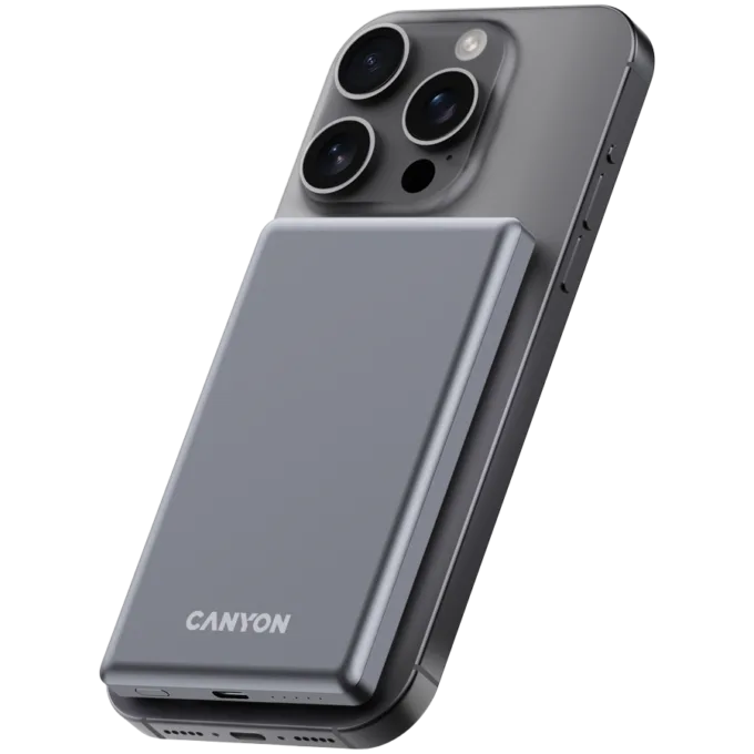 CANYON power bank OnPower 505 slim Magnetic 5000 mAh PD20W Dark Grey — image 6
