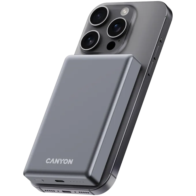 CANYON power bank OnPower 510 slim Magnetic 10000 mAh PD20W Dark Grey — image 6