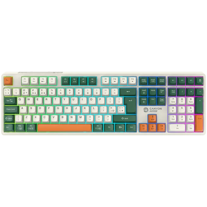CANYON keyboard Shadder GKW-11 Mech RGB UK/US Wireless White — image 1