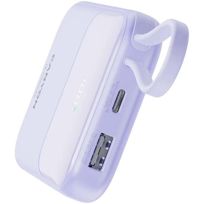 CANYON power bank OnPower 101 built-in cable 10000 mAh PD22.5W Purple — image 6