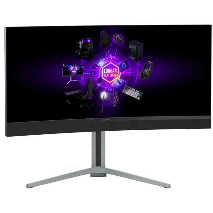 LORGAR 34MP1, UWQHD MiniLED Gaming Monitor Pro, 34'' (3440*1440) VA curved monitor, black/milky grey — image 4
